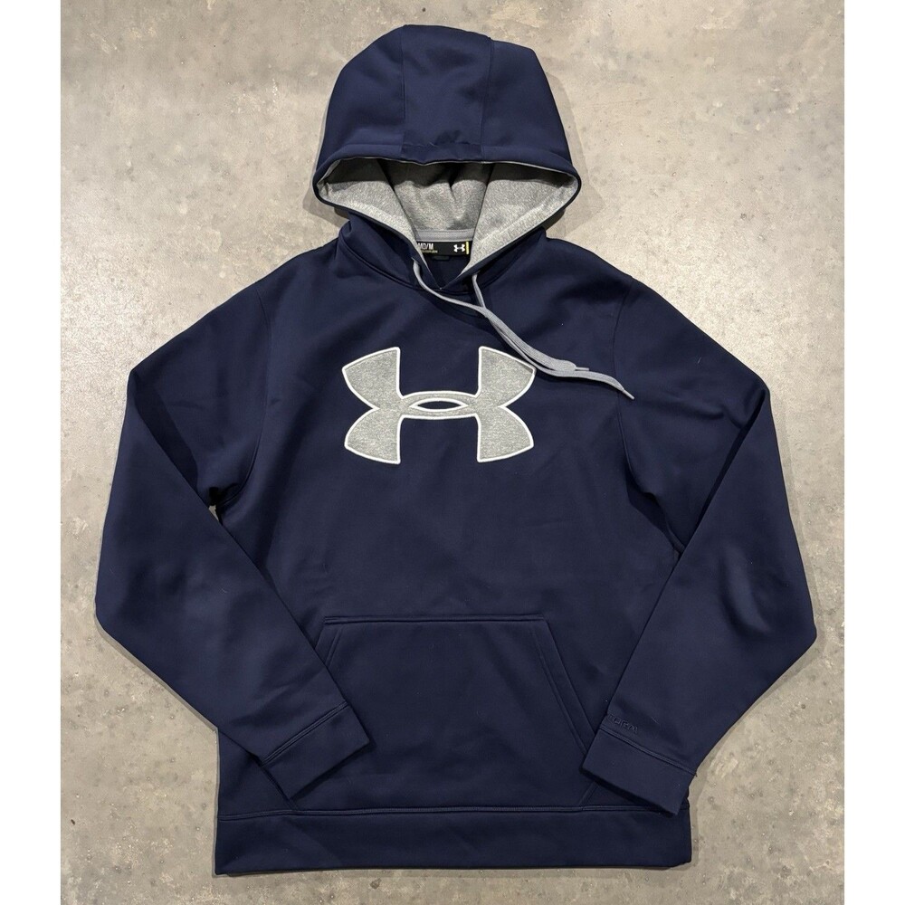 Under Armour Storm Hoodie Men Medium Blue Pullover Sweatshirt Loose Fit